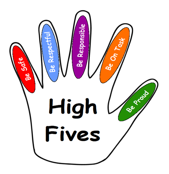 Drawing of a hand showing our high fives